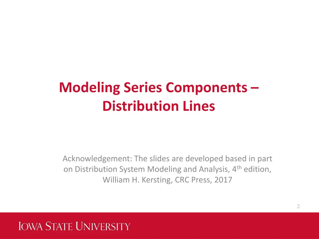 modeling series components distribution lines