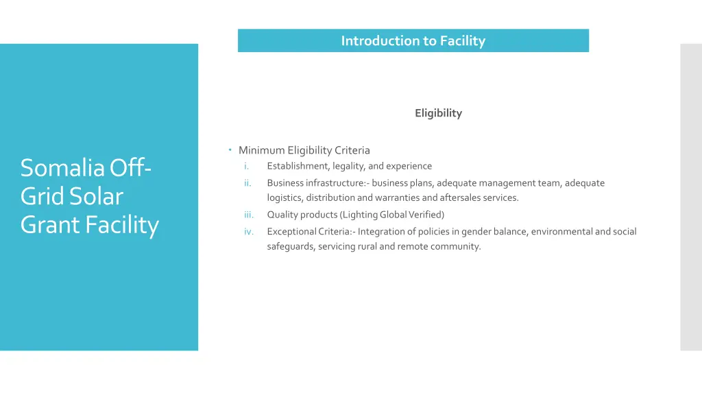 introduction to facility 3