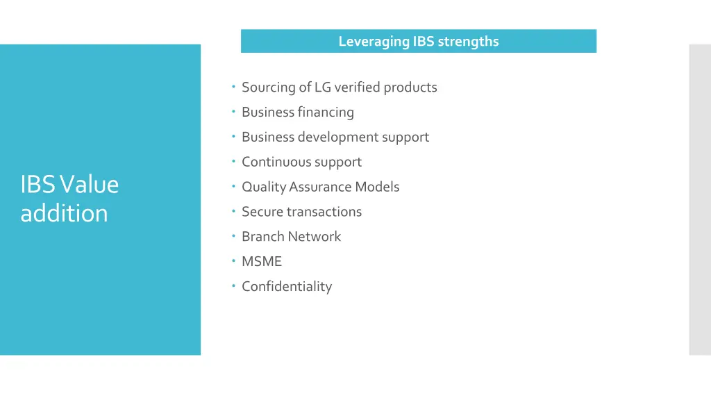 leveraging ibs strengths