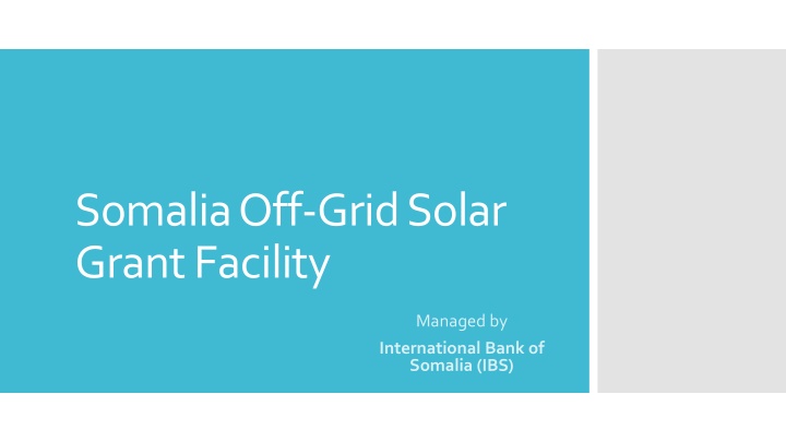 somalia off grid solar grant facility