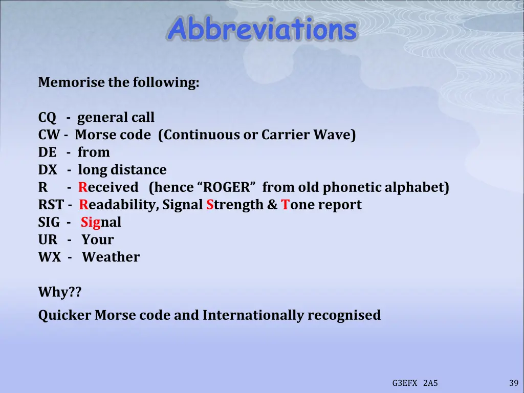 abbreviations