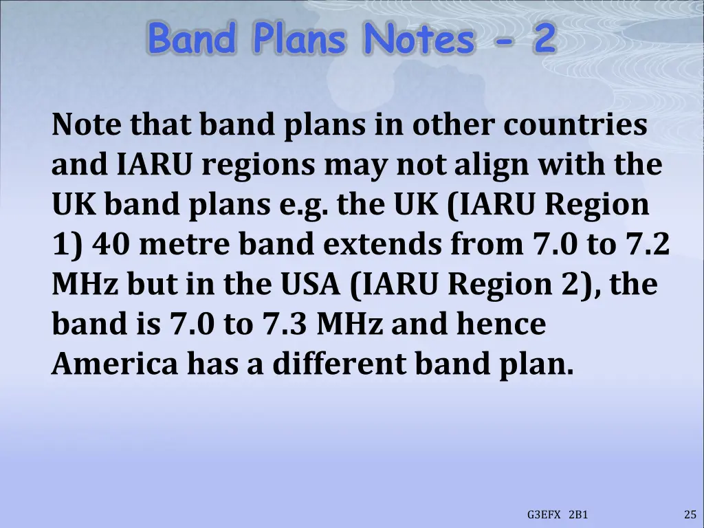 band plans notes 2