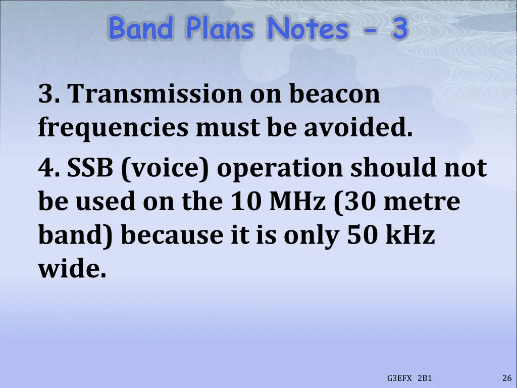 band plans notes 3