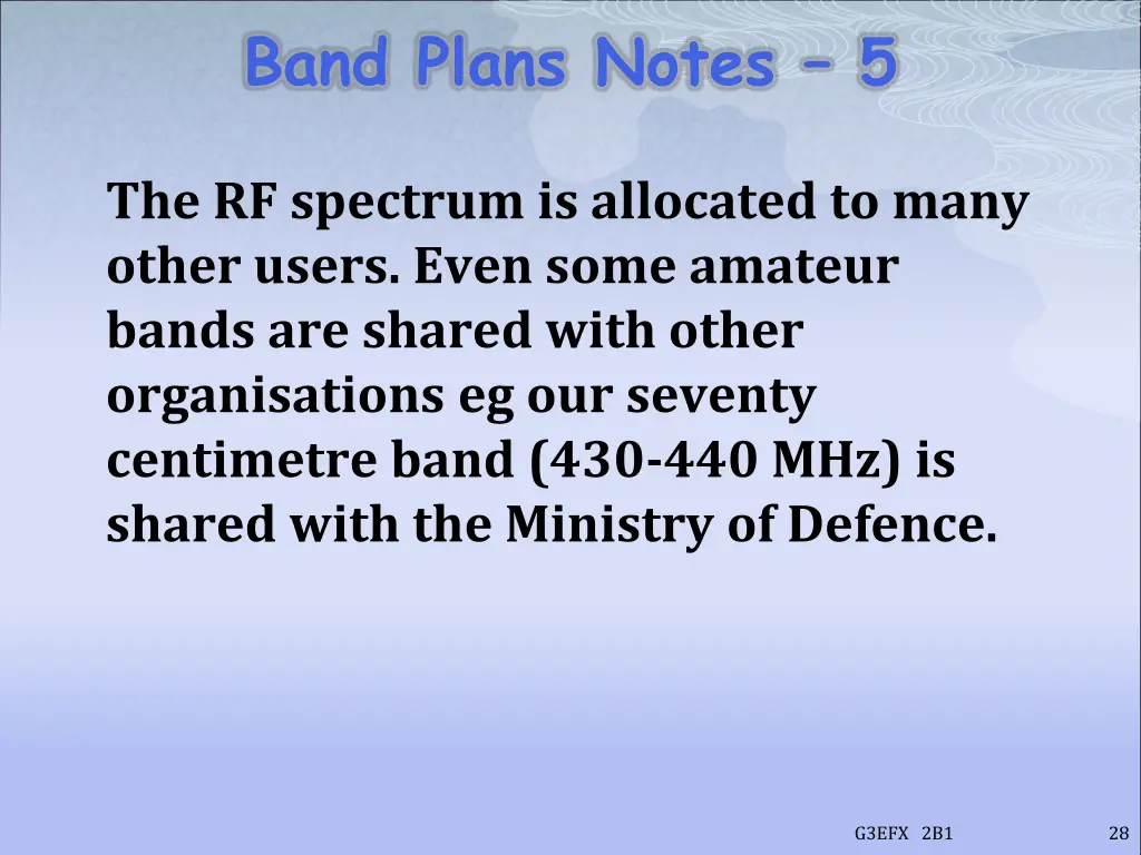 band plans notes 5