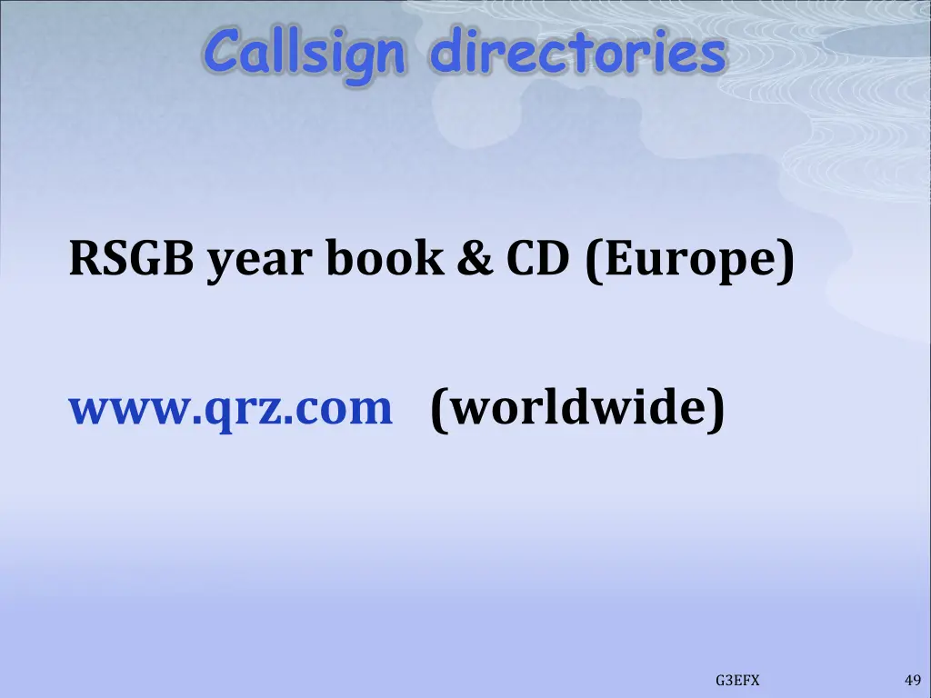 callsign directories