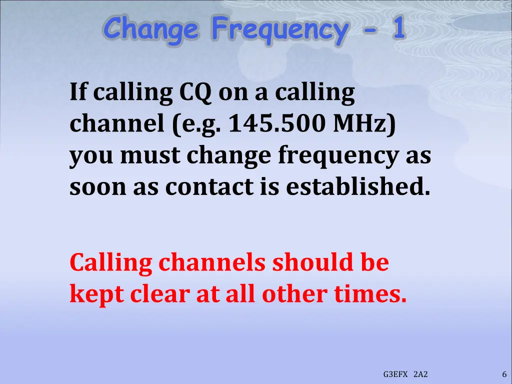 change frequency 1