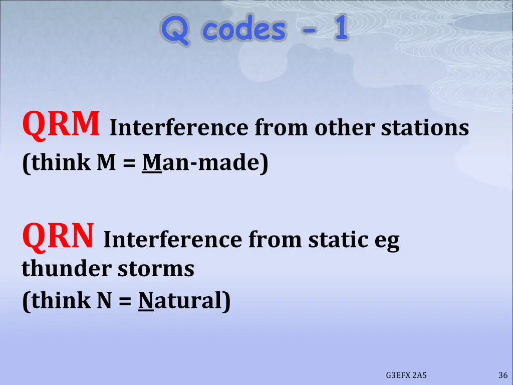 q codes 1