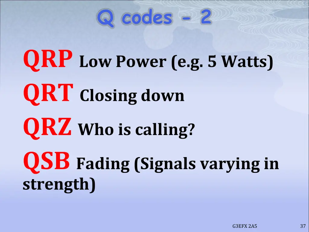 q codes 2