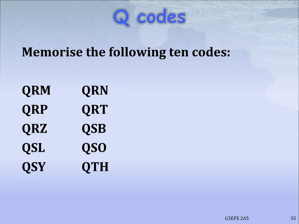 q codes