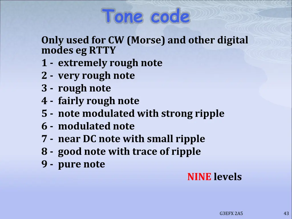 tone code