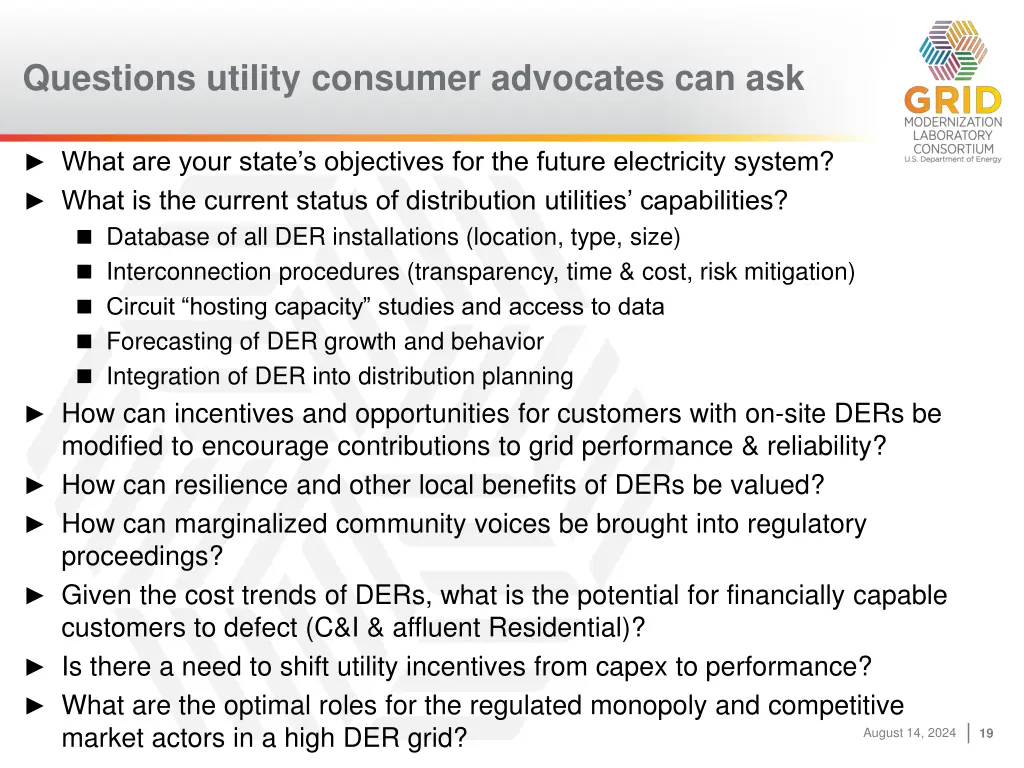 questions utility consumer advocates can ask