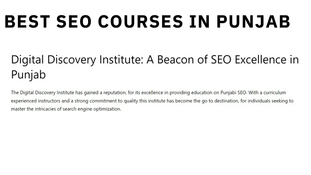 best seo courses in punjab