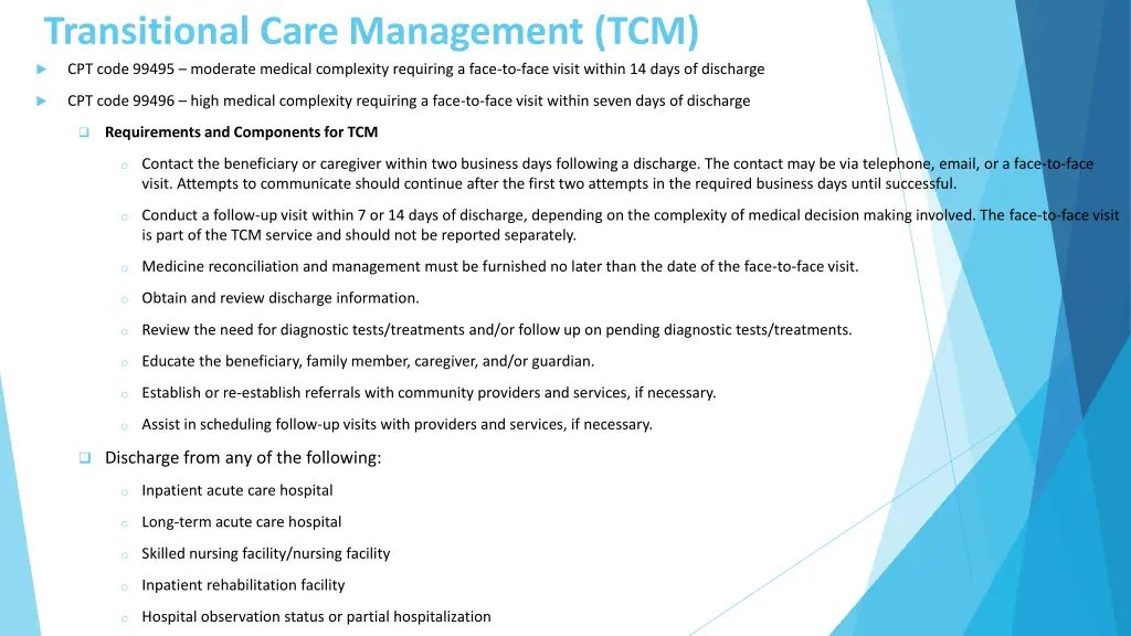 transitional care management tcm cpt code 99495