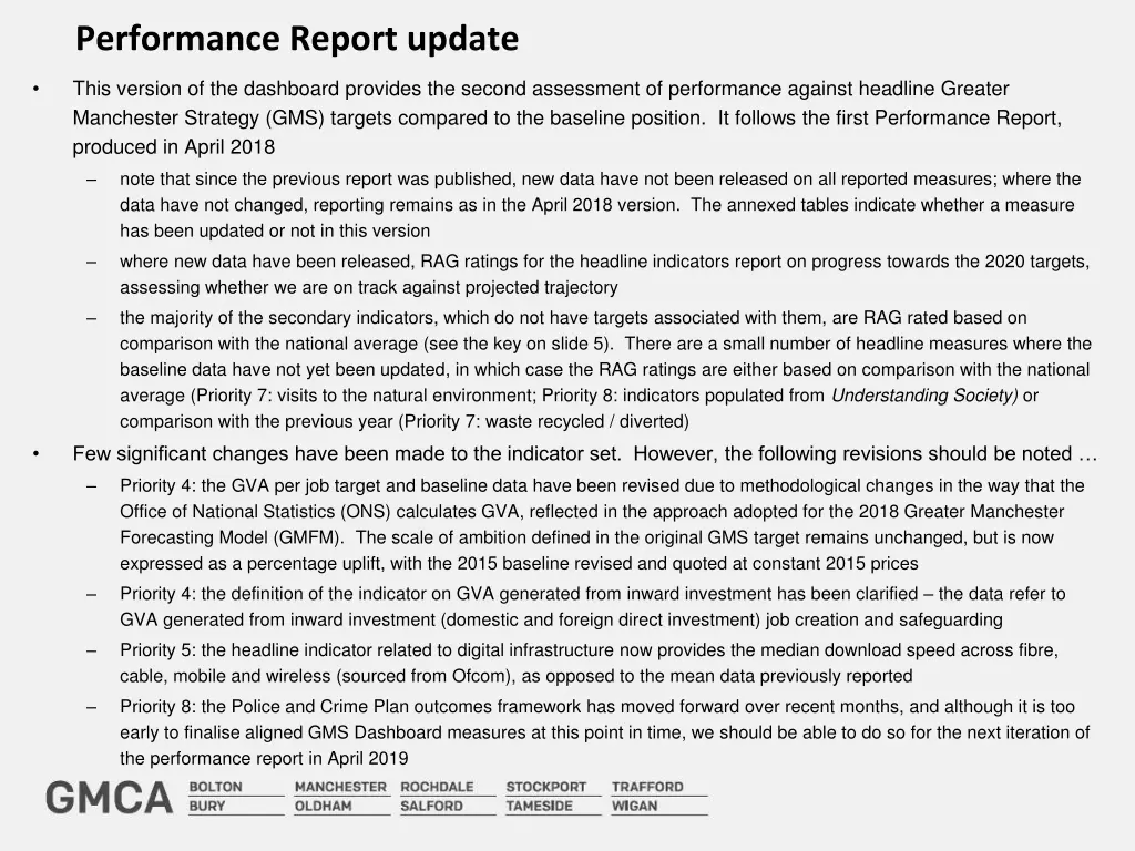 performance report update