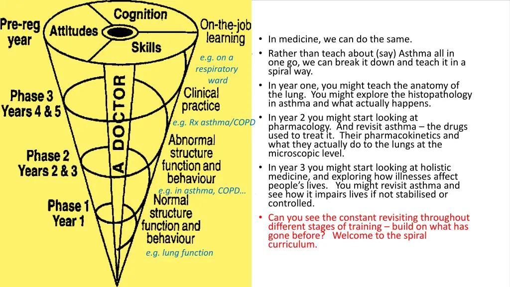 in medicine we can do the same rather than teach