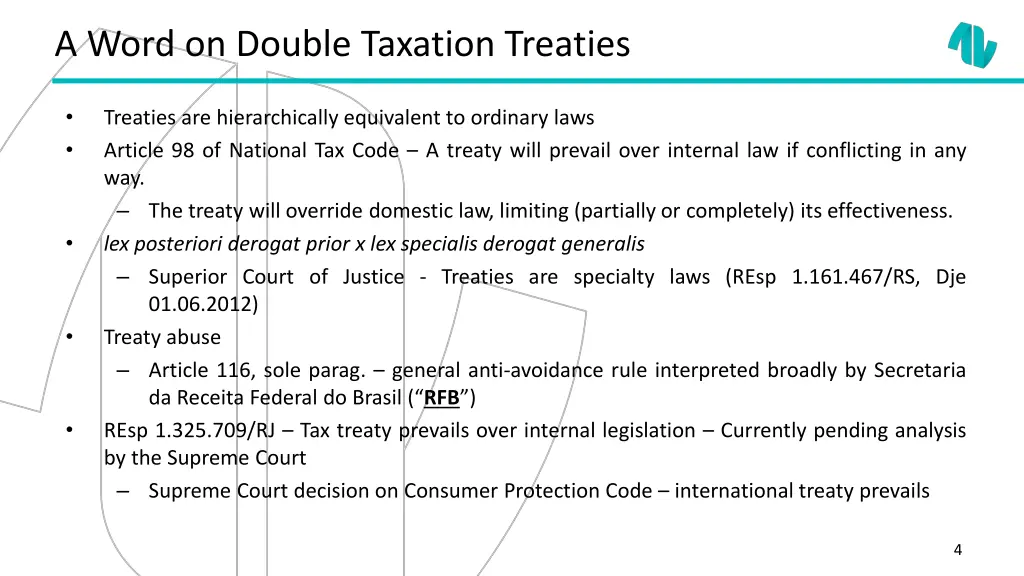 a word on double taxation treaties