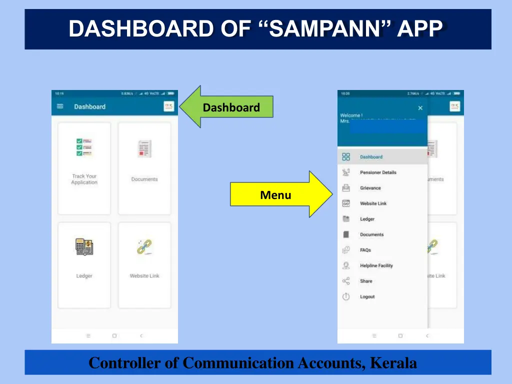 dashboard of sampann app