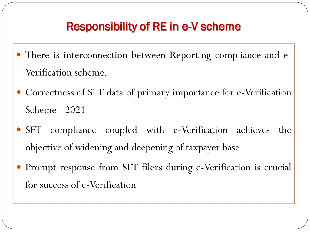 responsibility of re in e responsibility