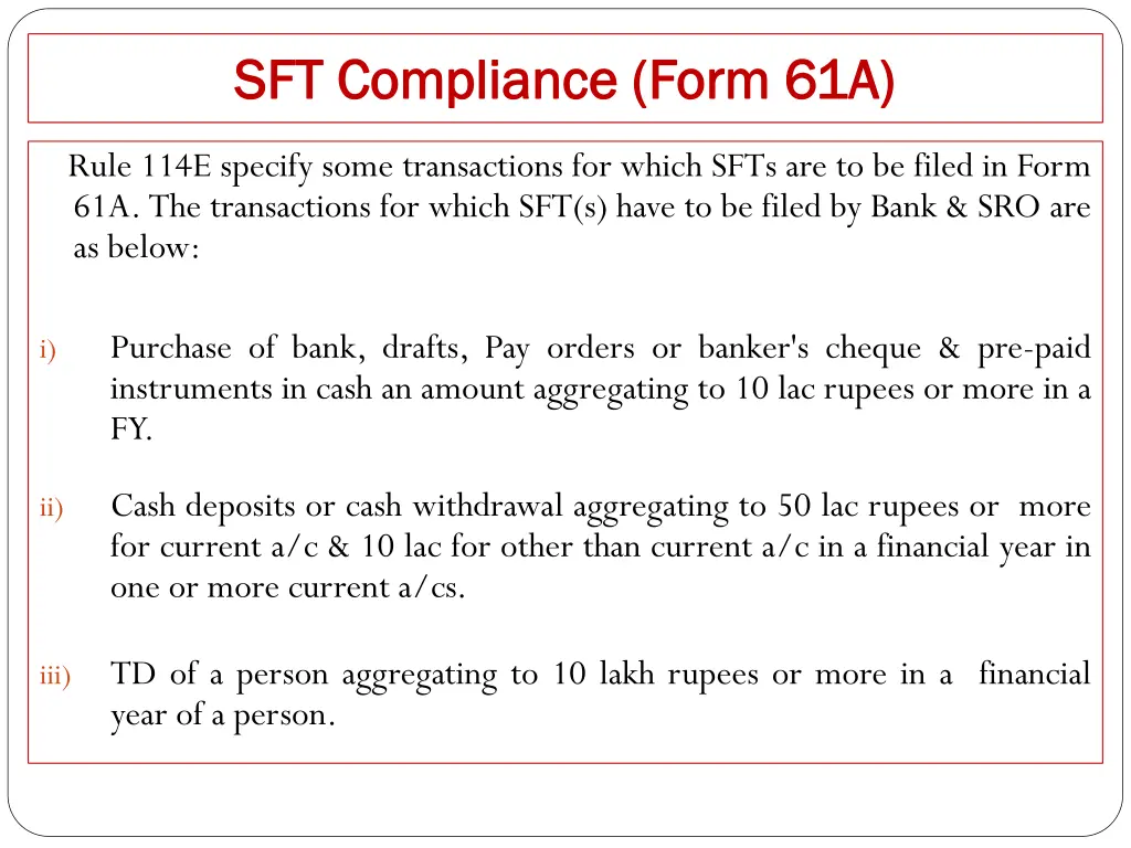 sft compli sft complia ance form 61a nce form 61a