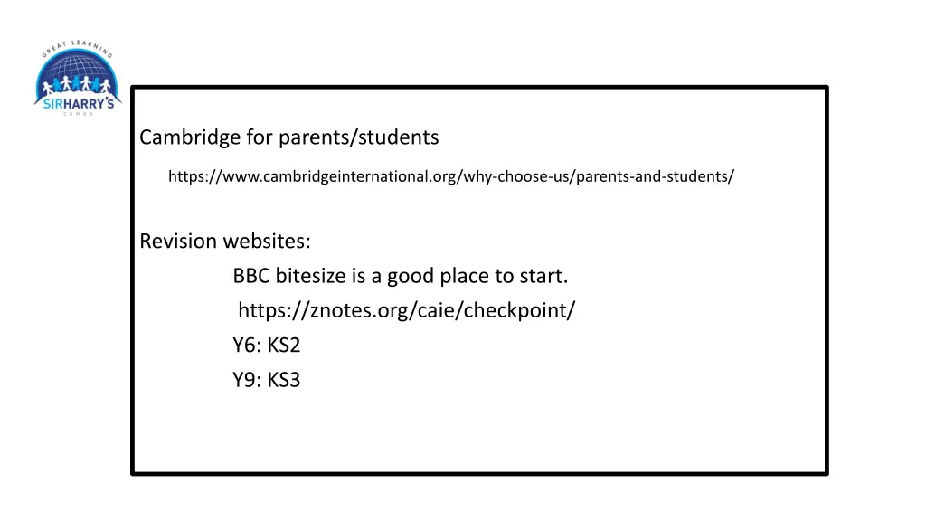 cambridge for parents students