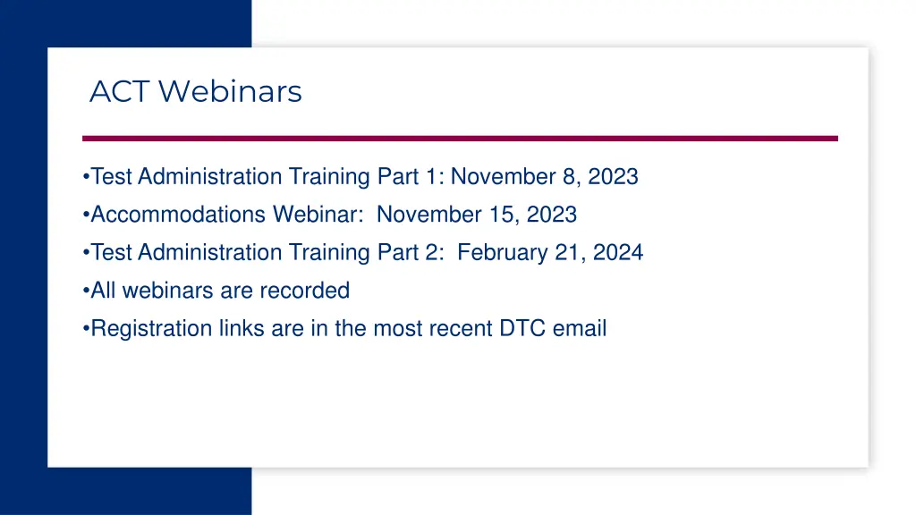 act webinars