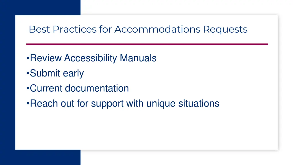 best practices for accommodations requests