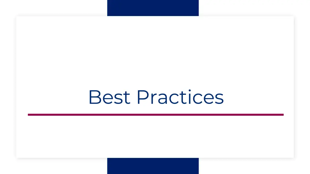 best practices