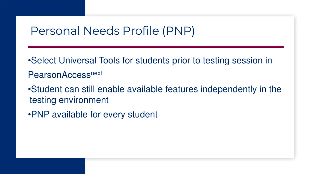 personal needs profile pnp