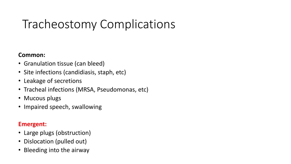 tracheostomy complications