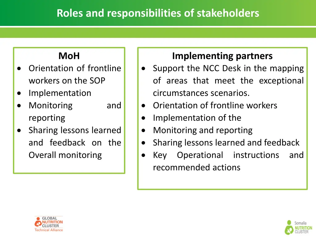 roles and responsibilities of stakeholders 1