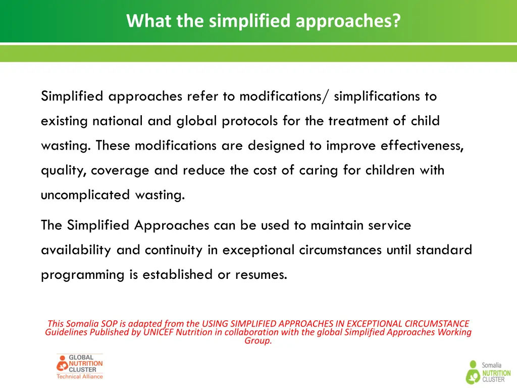 what the simplified approaches