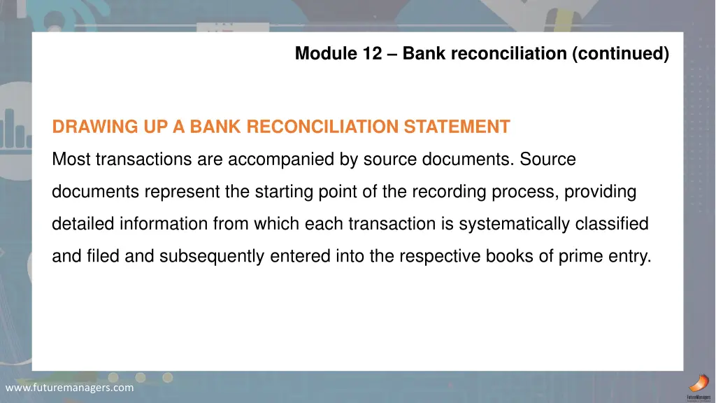 module 12 bank reconciliation continued 1