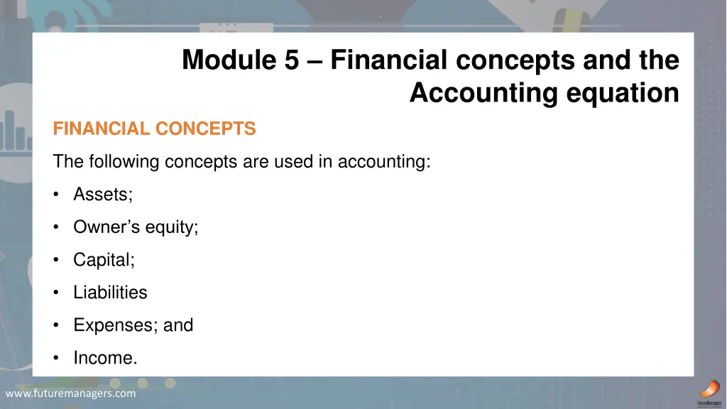 module 5 financial concepts and the accounting