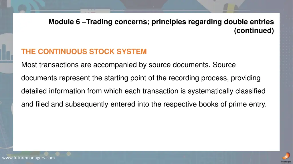 module 6 trading concerns principles regarding 3