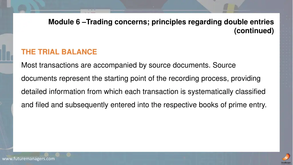 module 6 trading concerns principles regarding 5