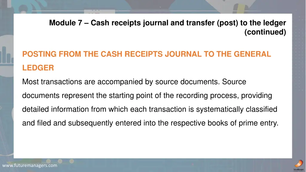 module 7 cash receipts journal and transfer post