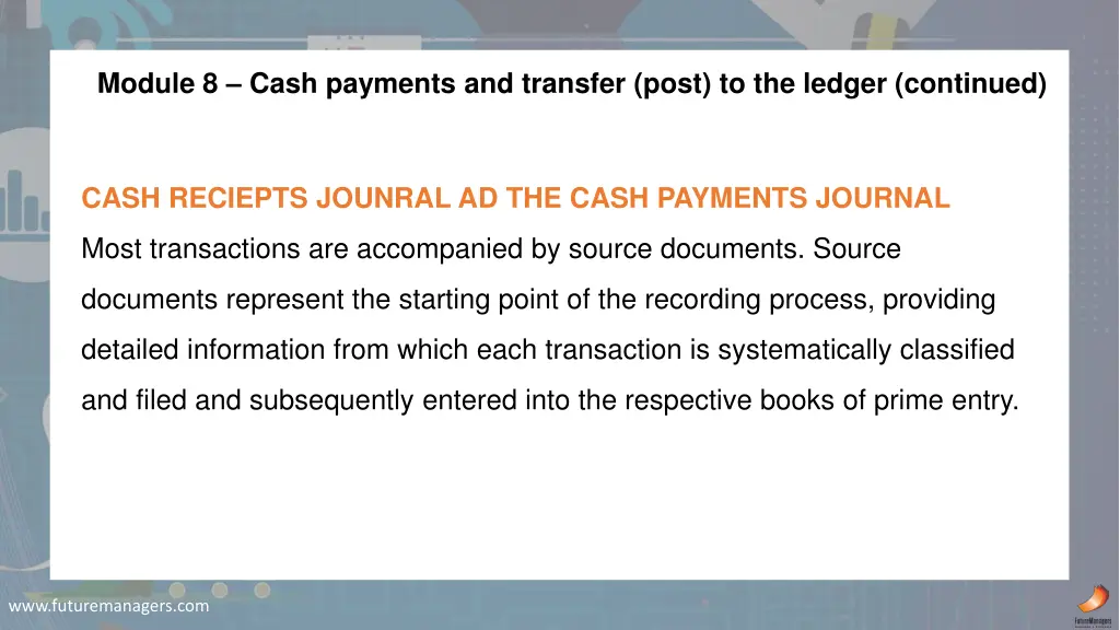 module 8 cash payments and transfer post 1