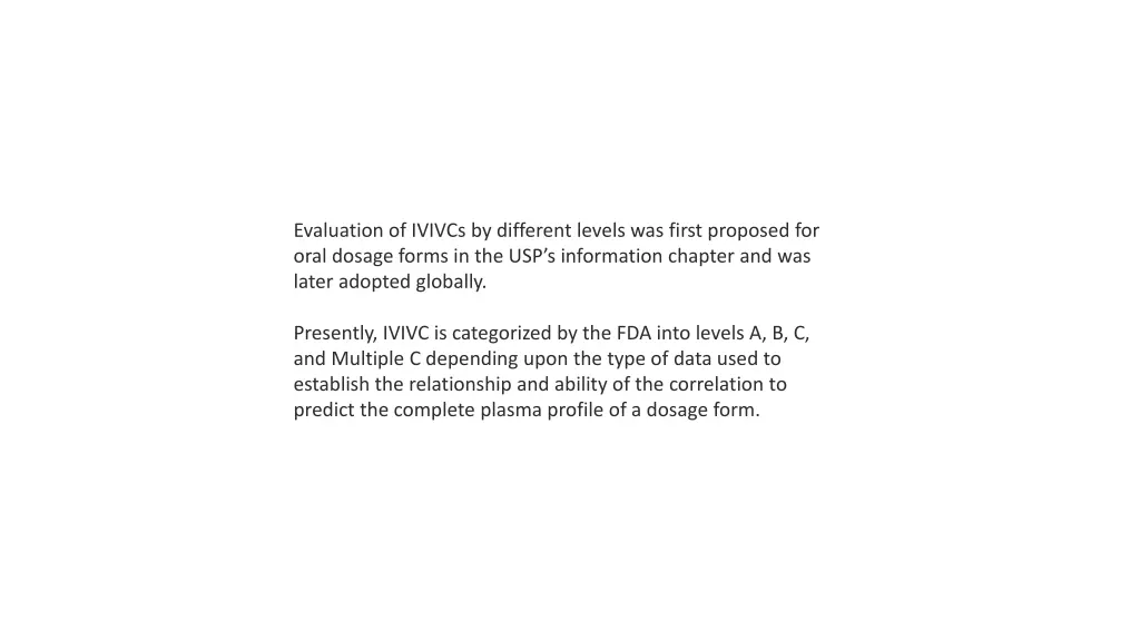 evaluation of ivivcs by different levels