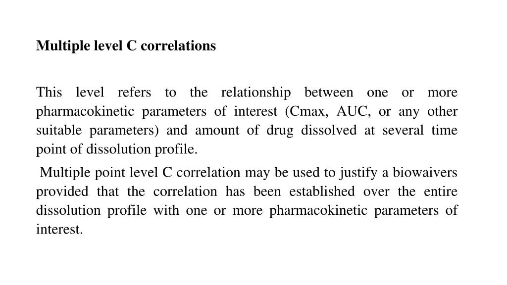 multiple level c correlations