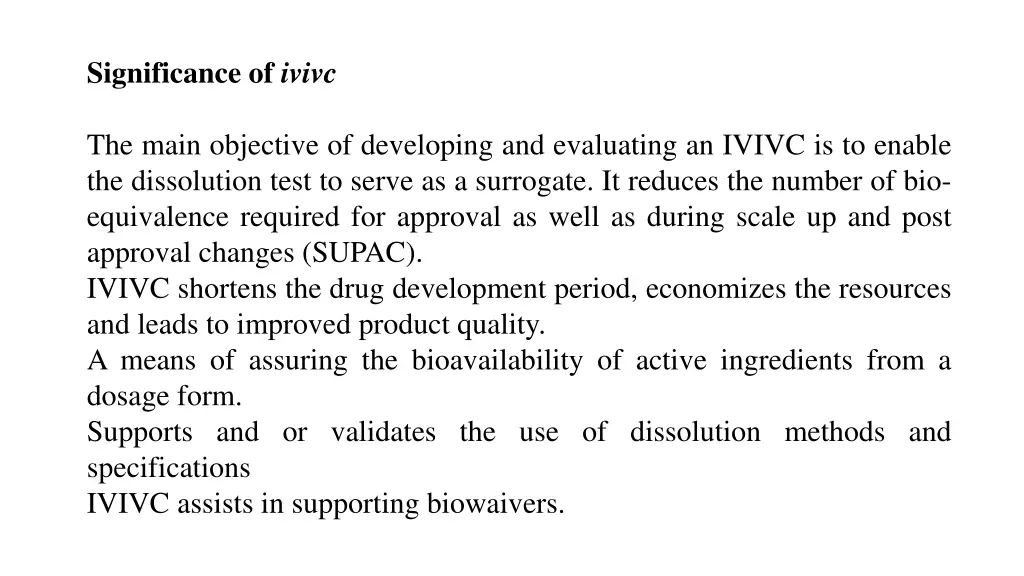 significance of ivivc