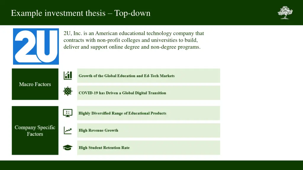 example investment thesis top down 1