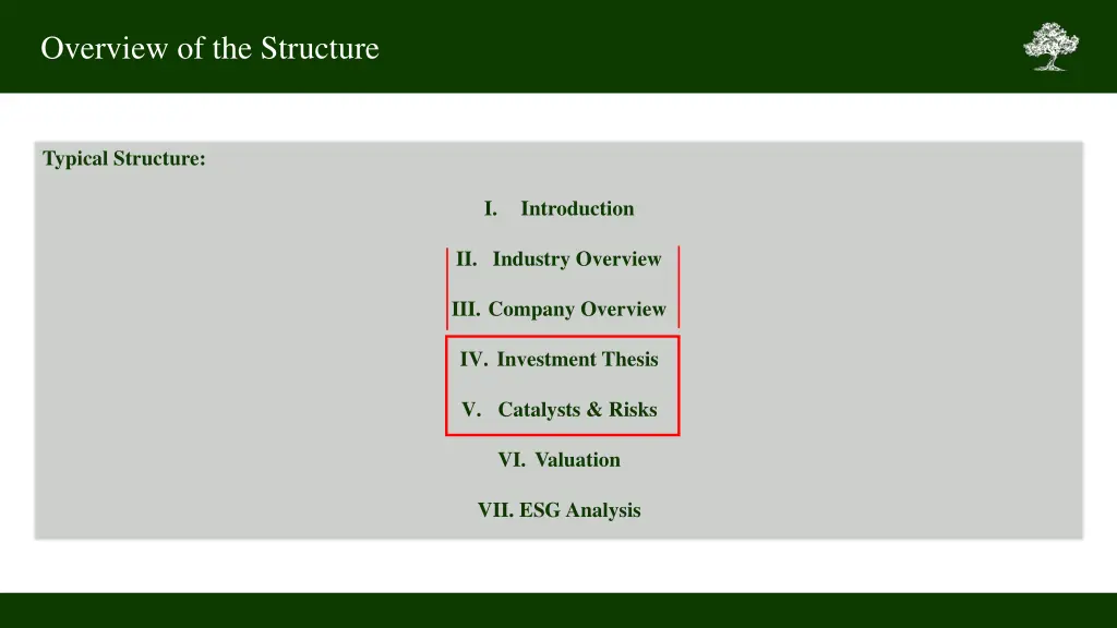 overview of the structure