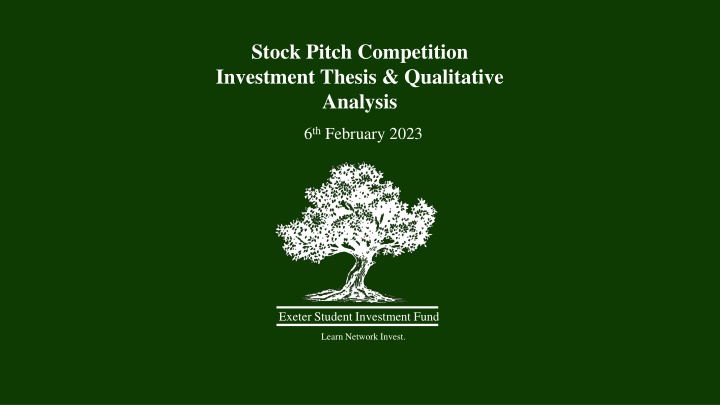 stock pitch competition investment thesis