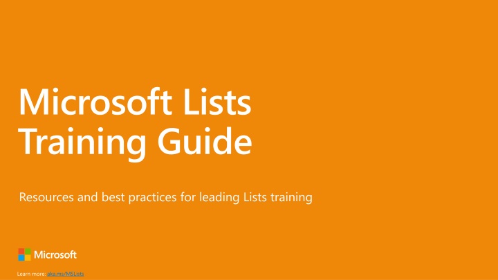 microsoft lists training guide