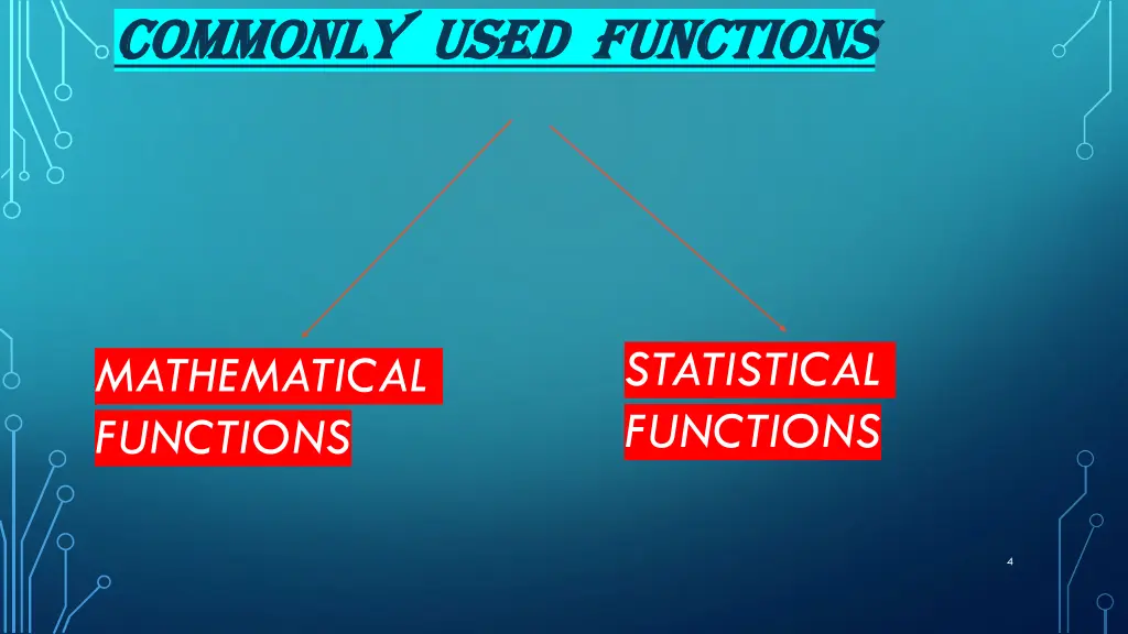 commonly used functions commonly used functions