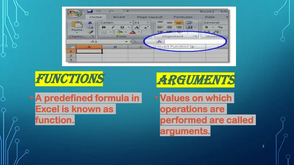 functions functions a predefined formula