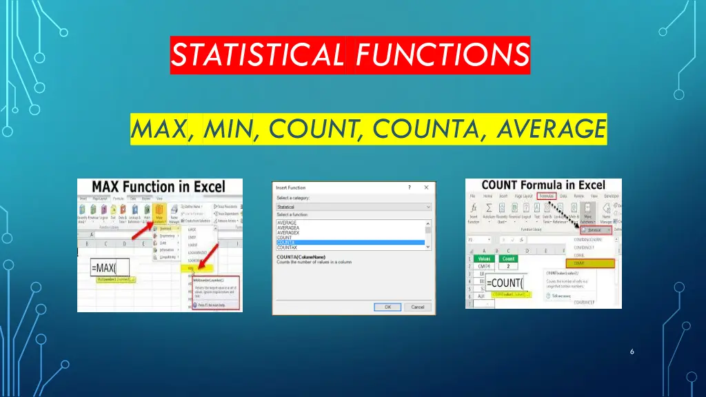 statistical functions