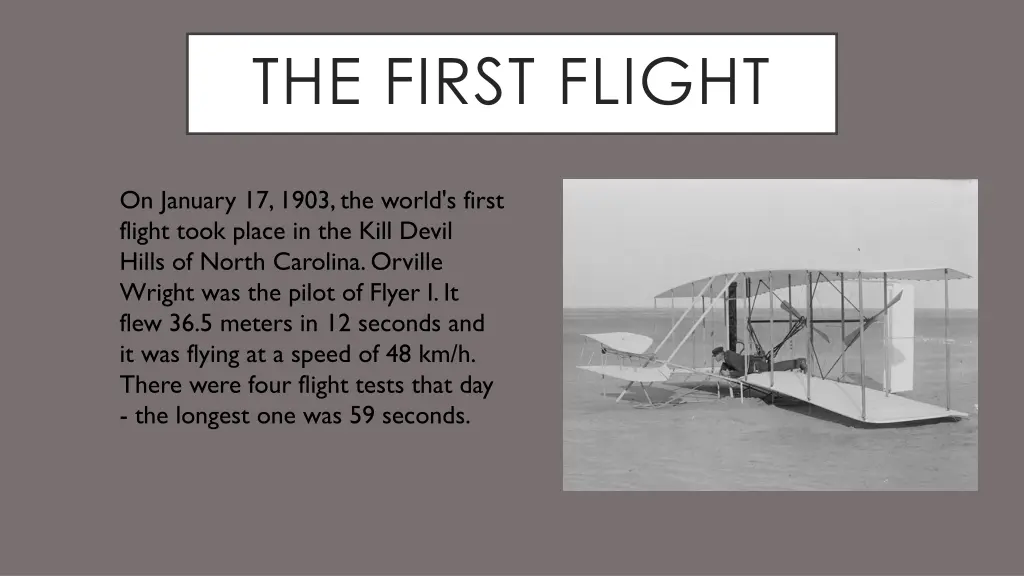 the first flight