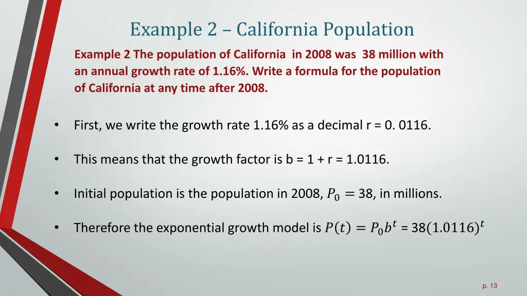 example 2 california population