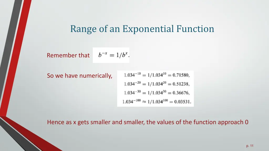 range of an exponential function 1